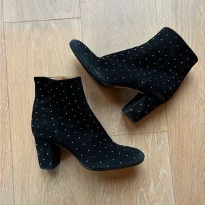 Sezane Black Studded Heeled Boots